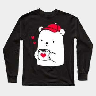 Little bear with coffee Long Sleeve T-Shirt